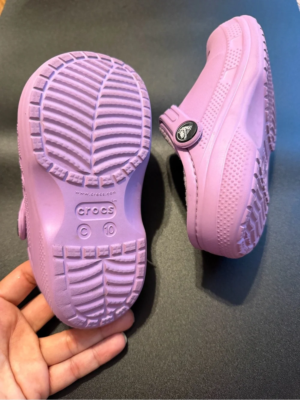 CROCS Kids Fuzz Lined Clog - Light Pink